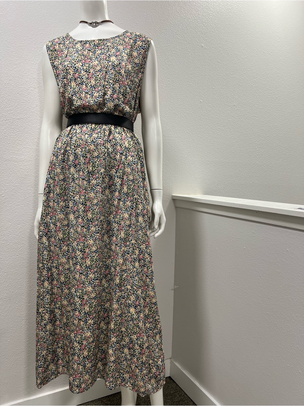 Vintage Bobbie Brooks Plus Floral Sleeveless Maxi Dress Cottagecore - Size 24W